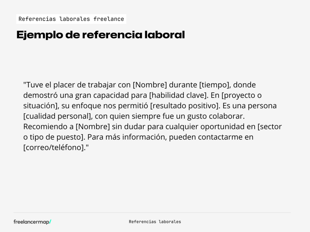 ejemplo referencia laboral. referencia de clientes para freelancers