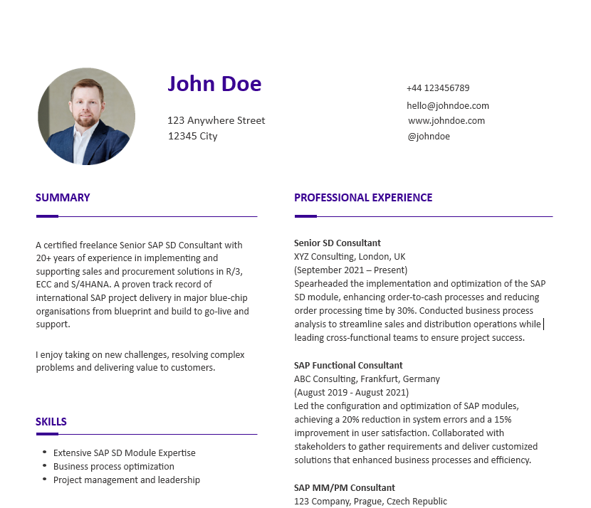 como poner tu experiencia freelance en un cv ejemplo