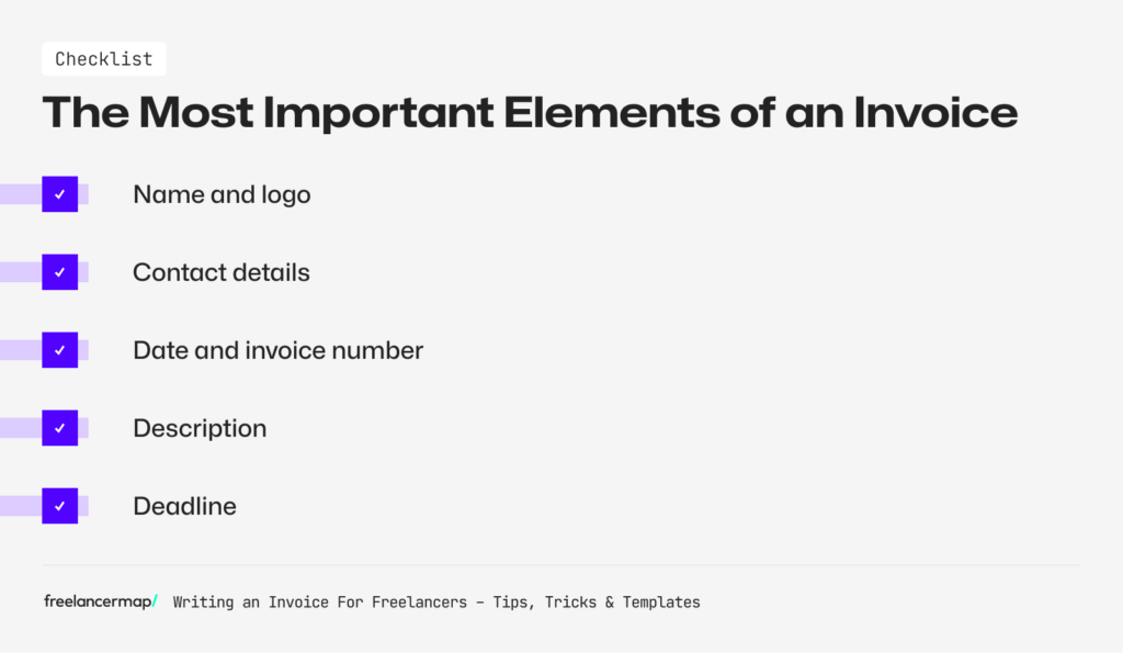 Checklist about The Most Important Elements of an Invoice
