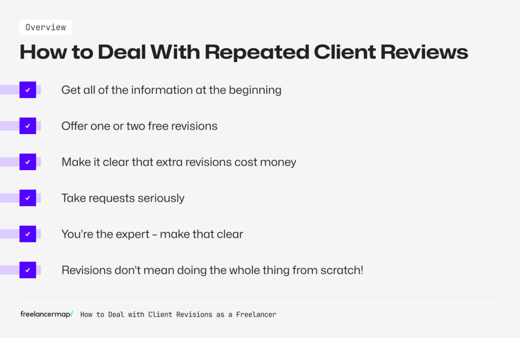overview about how to deal with repeated client reviews as a freelancer