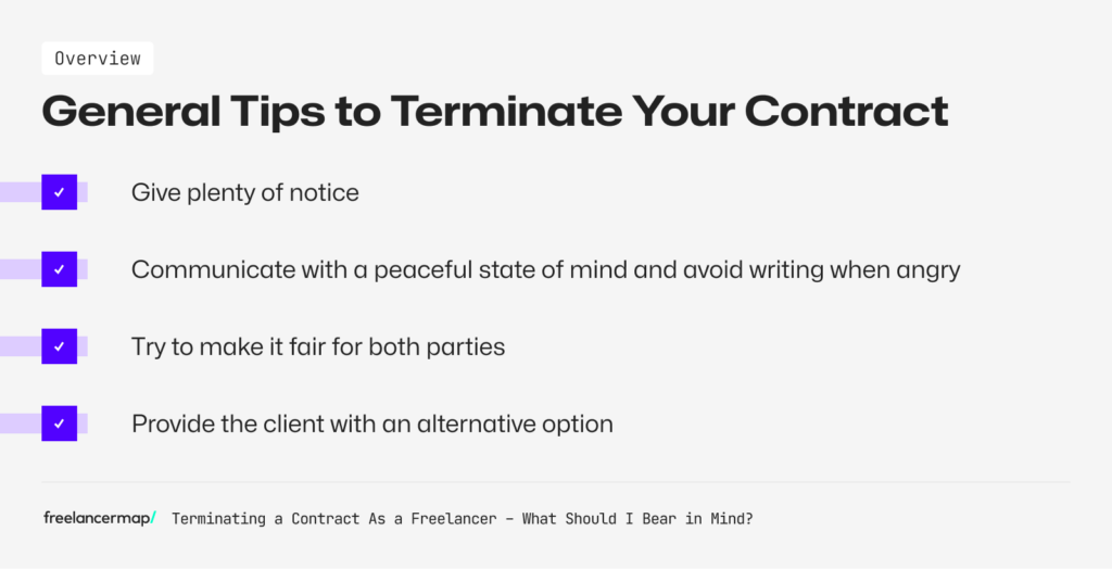 overview about general tips to terminate your contract for freelancers