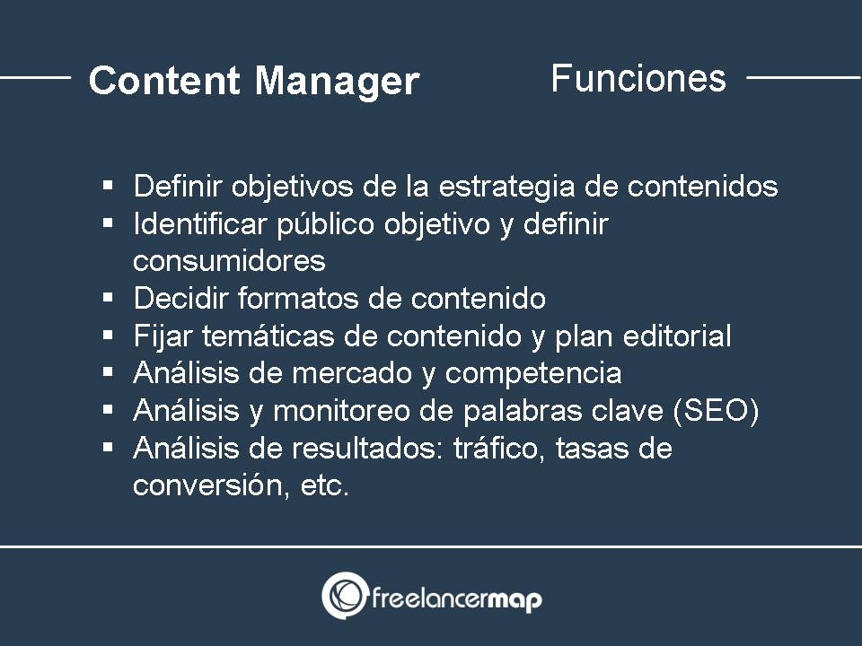 Funciones y tareas del content manager