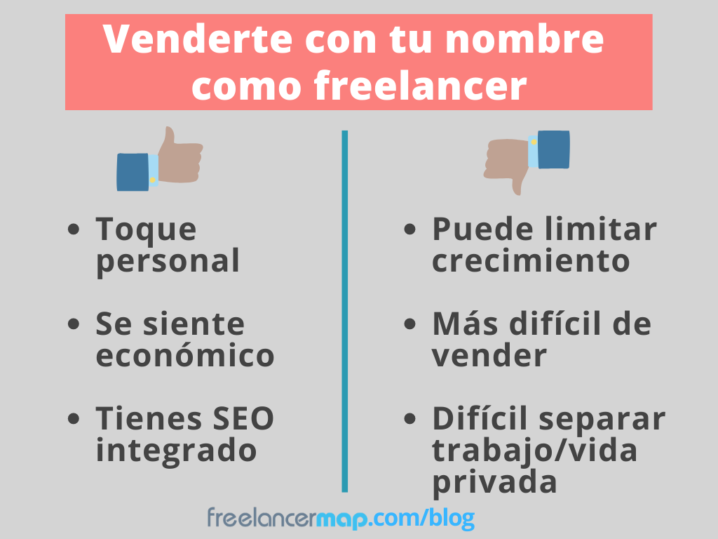 Ventajas y desventajas de venderte con tu nombre como freelancer