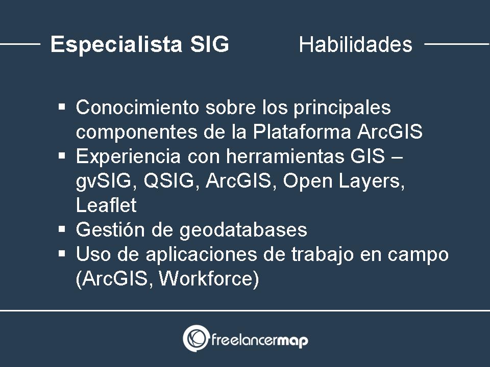 Habilidades y conocimientos para especialistas SIG