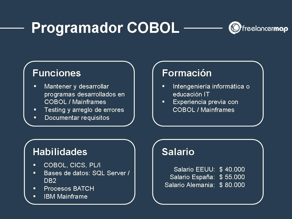 Radiografía del trabajo del programador cobol - funciones, formación, habilidades y salario