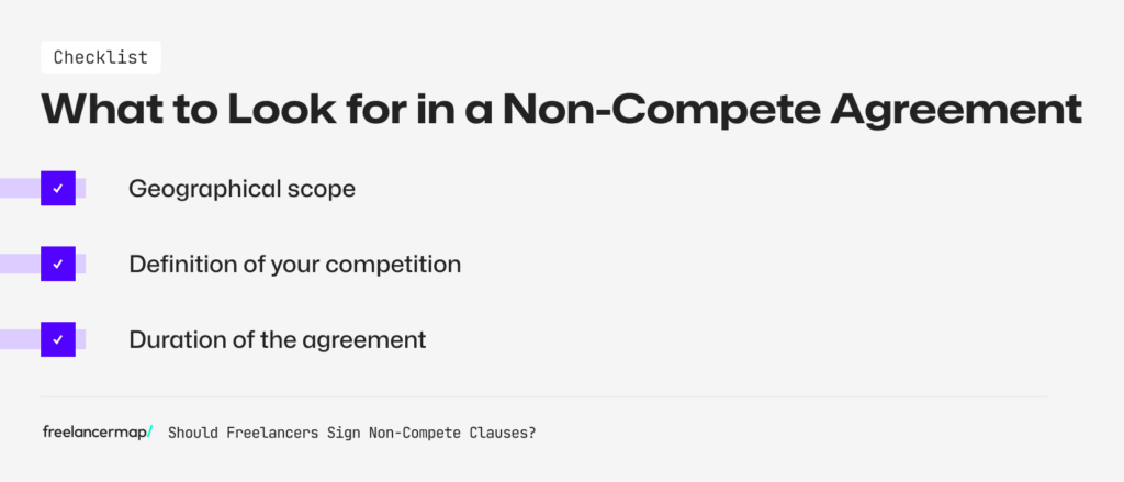 Checklist about What to look for in a Non-Compete Agreement
