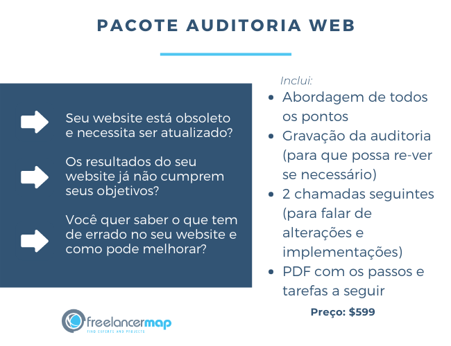 Exemplo de pacote de serviços para auditoria web