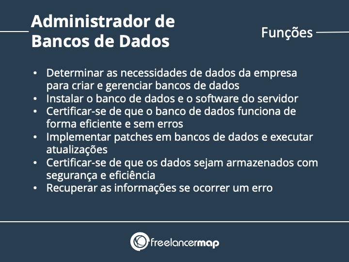 Tarefas e funções do administrador de banco de dados