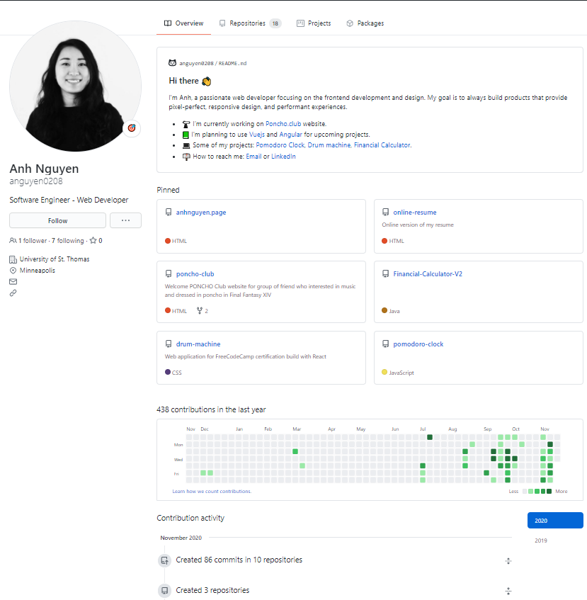 GitHub Profile with Readme