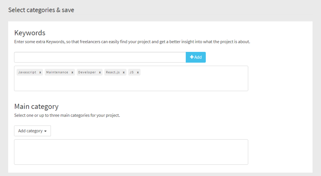 Select matching keywords for a job ad