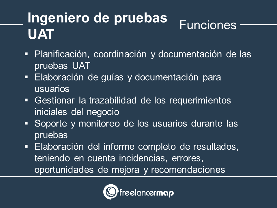 Responsabilidades del ingeniero de pruebas de aceptación (UAT)