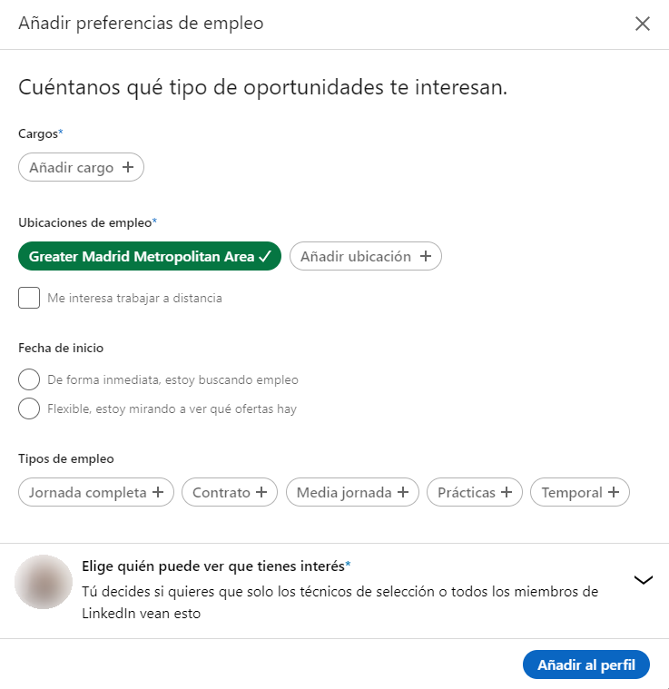 perfil de linkedin abierto a oportunidades
