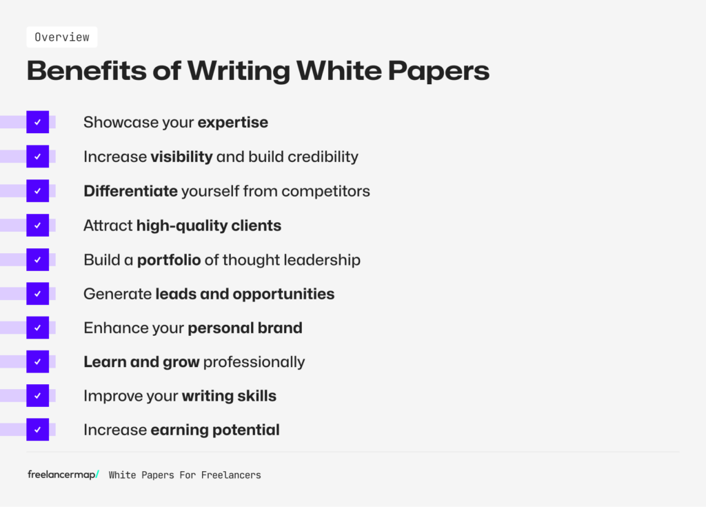 Benefits and advantages of writing white papers