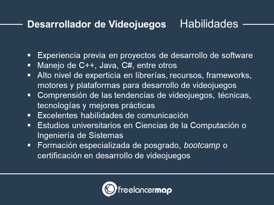 Habilidades y conocimientos del desarrollador de videojuegos