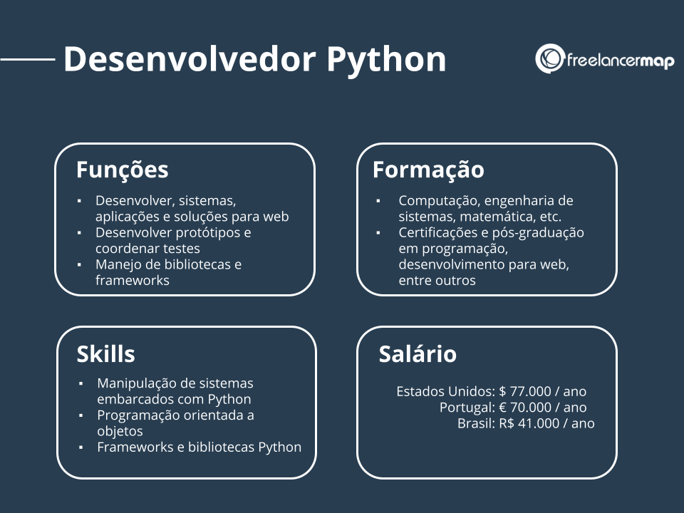 Perfil profissional de um desenvolvedor Python.