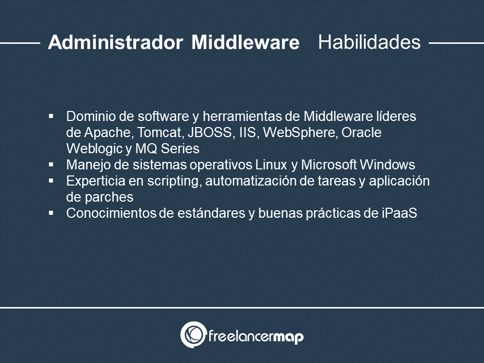 Habilidades y conocimientos del administrador Middleware