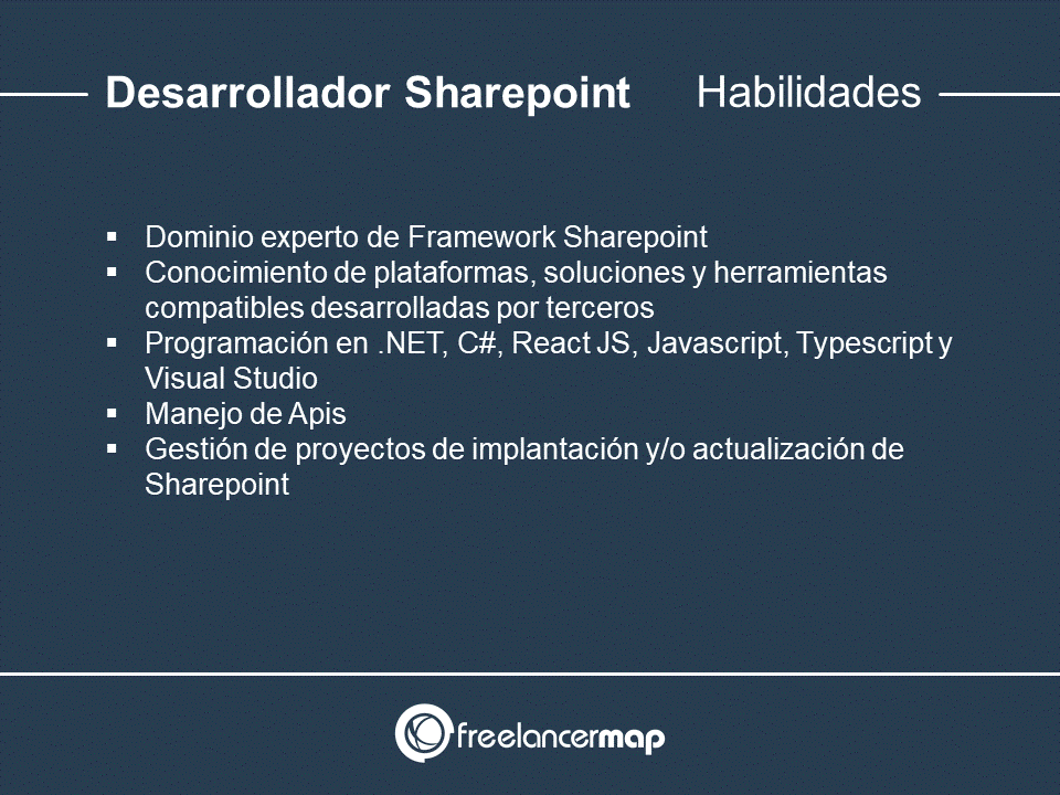 Habilidades y conocimientos del desarrollador Sharepoint