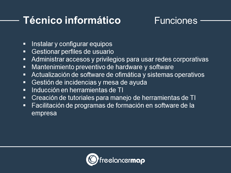 Responsabilidades del técnico en sistemas informáticos