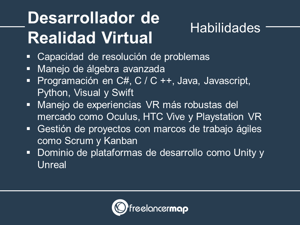 Habilidades y conocimientos del desarrollador de Realidad Virtual