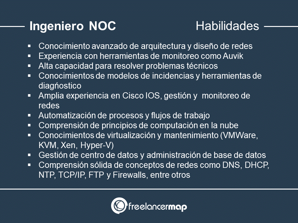 Habilidades y conocimientos del técnico NOC