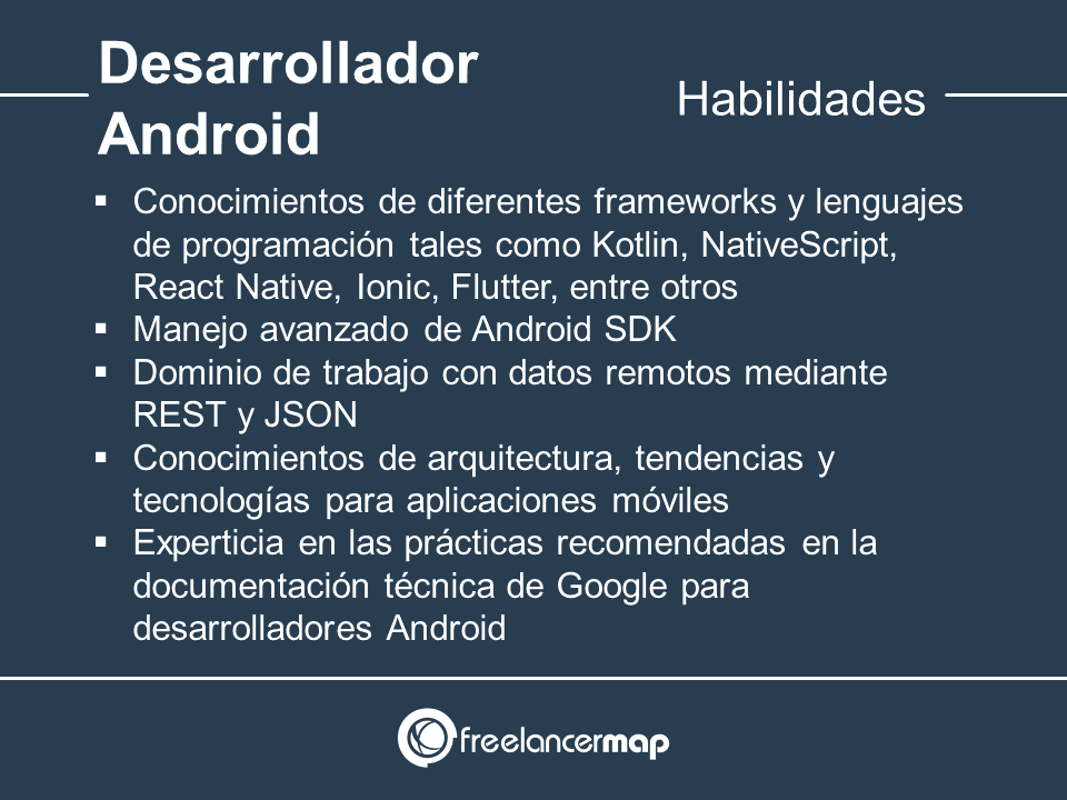 Habilidades y conocimientos del desarrollador Android