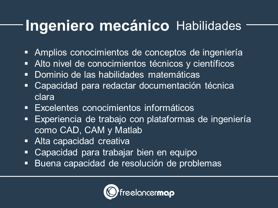 Habilidades y conocimientos del ingeniero mecánico