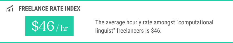 $46: average hourly rate of a freelance computational linguist