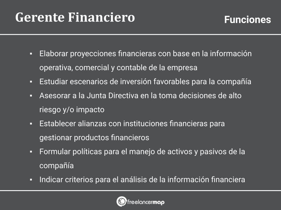 Responsabilidades del gerente de finanzas