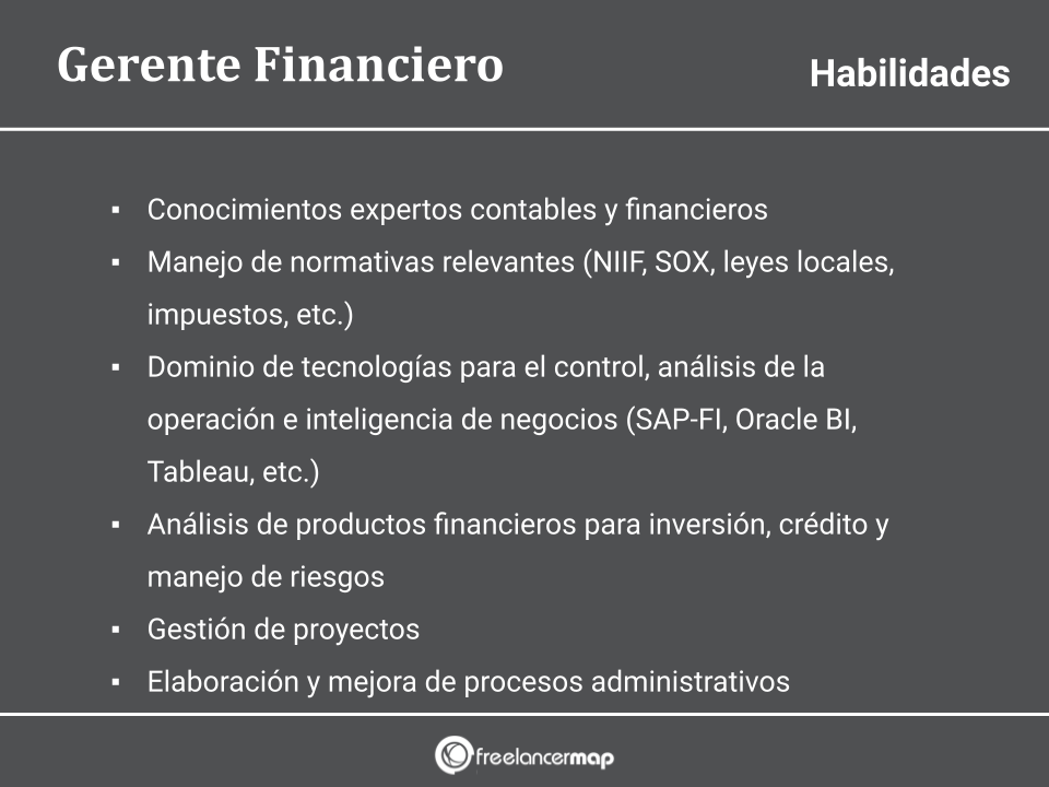 Habilidades y conocimientos del gerente financiero