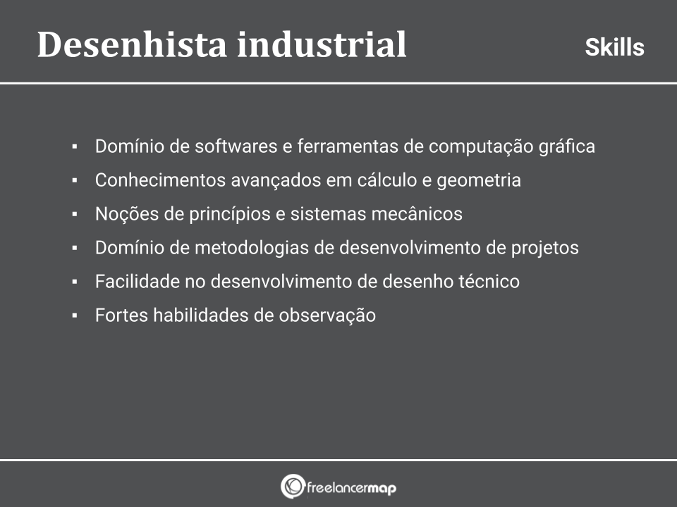 Skills de um desenhista industrial.
