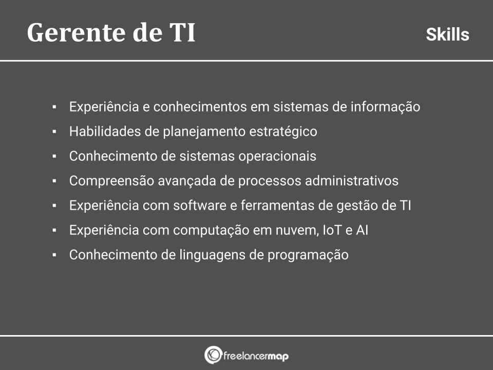 Skills de um gerente de tecnologia da informação