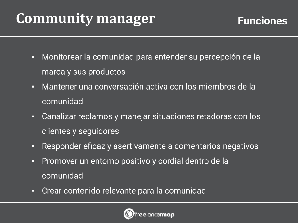 Responsabilidades del community manager