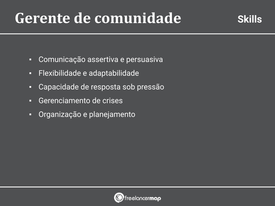 Skills de um gerente de comunidade. 