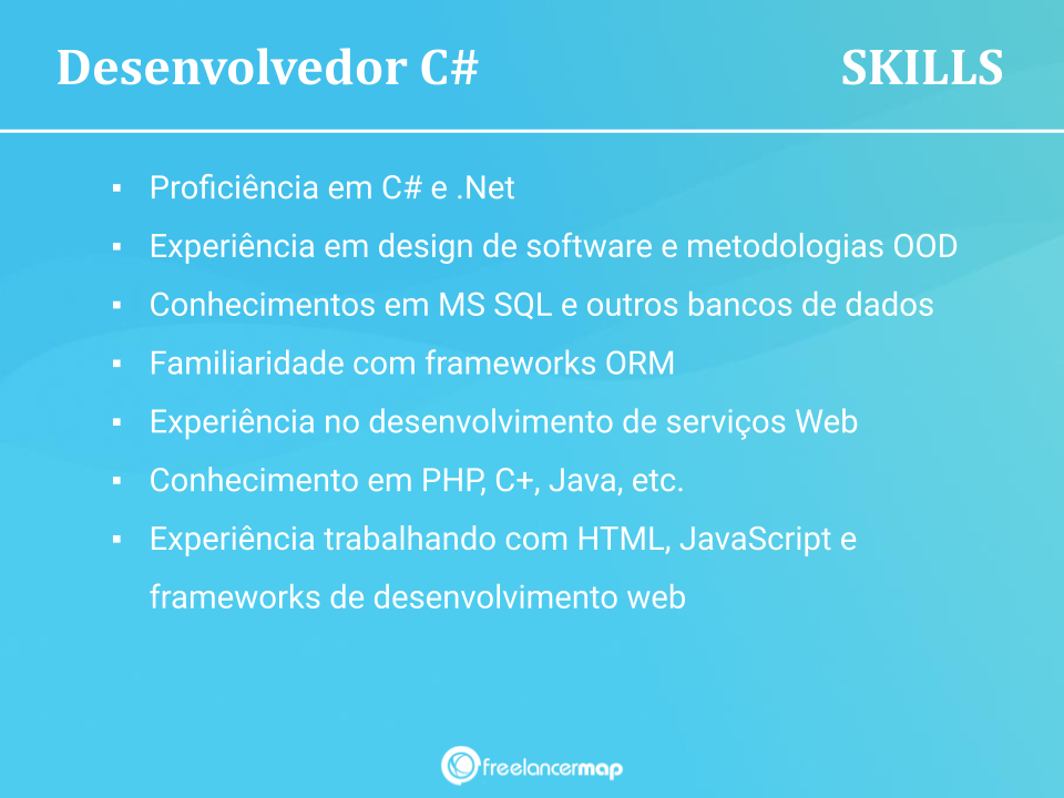 Habilidades de um desenvolvedor C#.