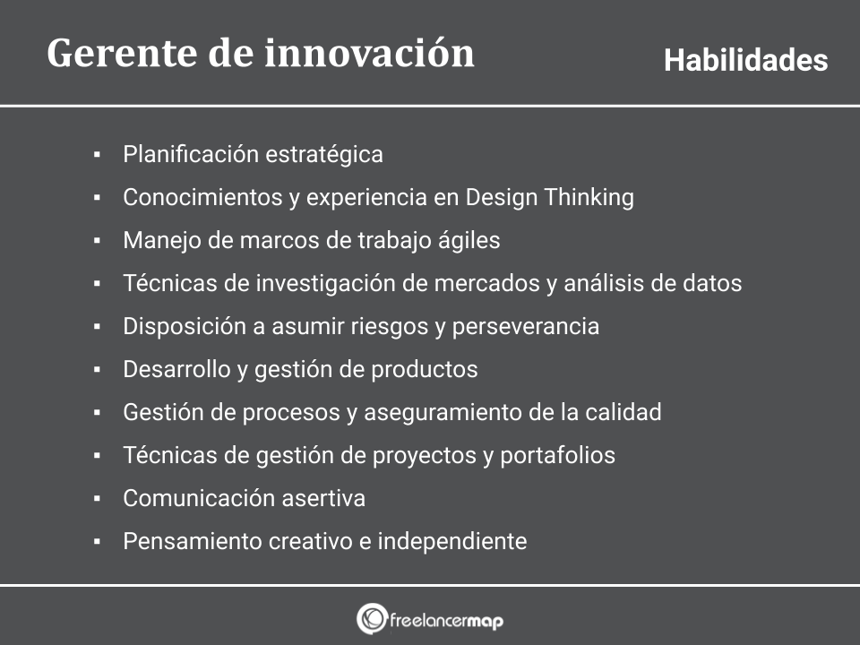 Habilidades y conocimientos del coordinador de innovación