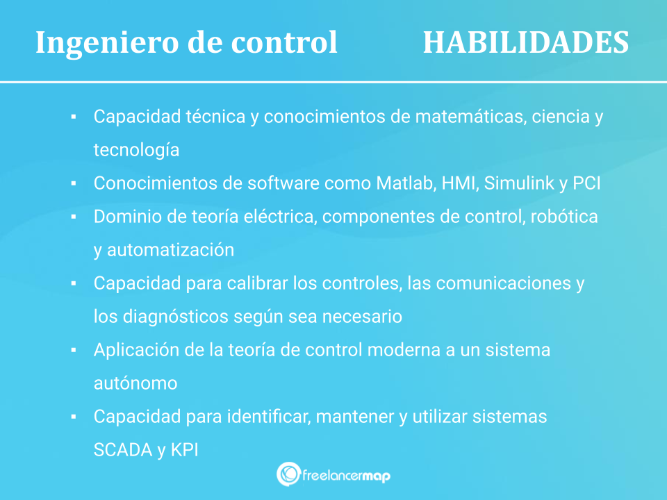 Habilidades y conocimientos del ingeniero de control