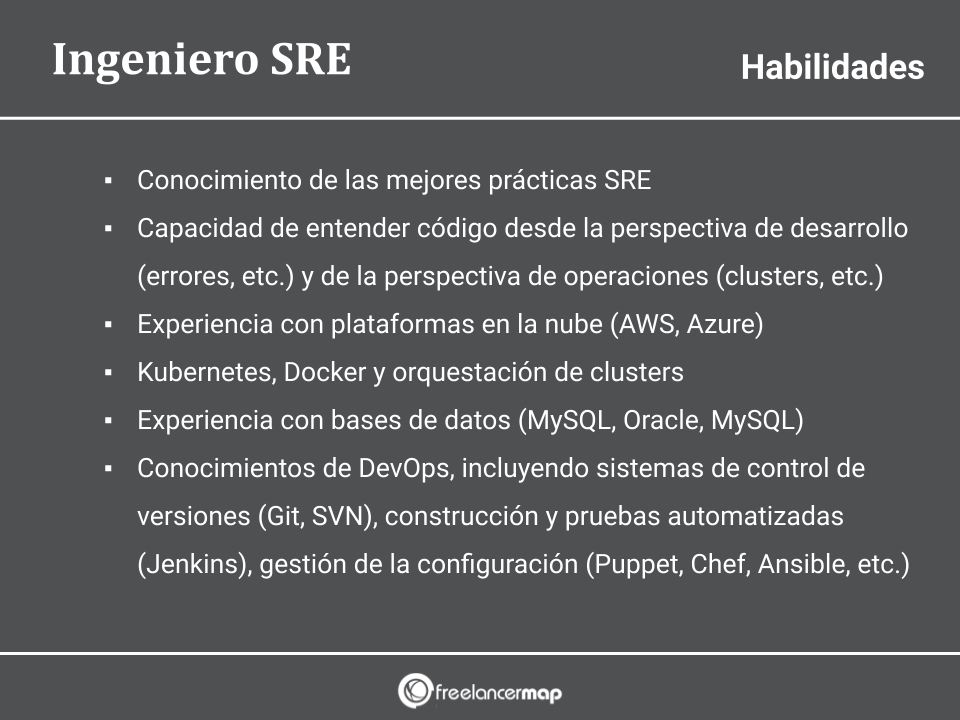 Habilidades y conocimientos del ingeniero SRE