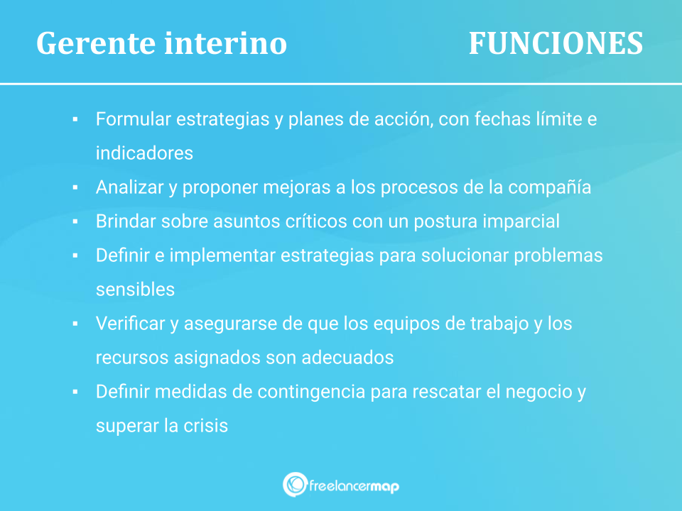 Lista de funciones del interim manager