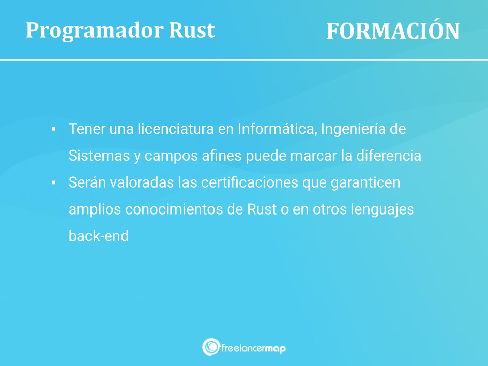 Estudios de un programador Rust, Formación de un programador Rust