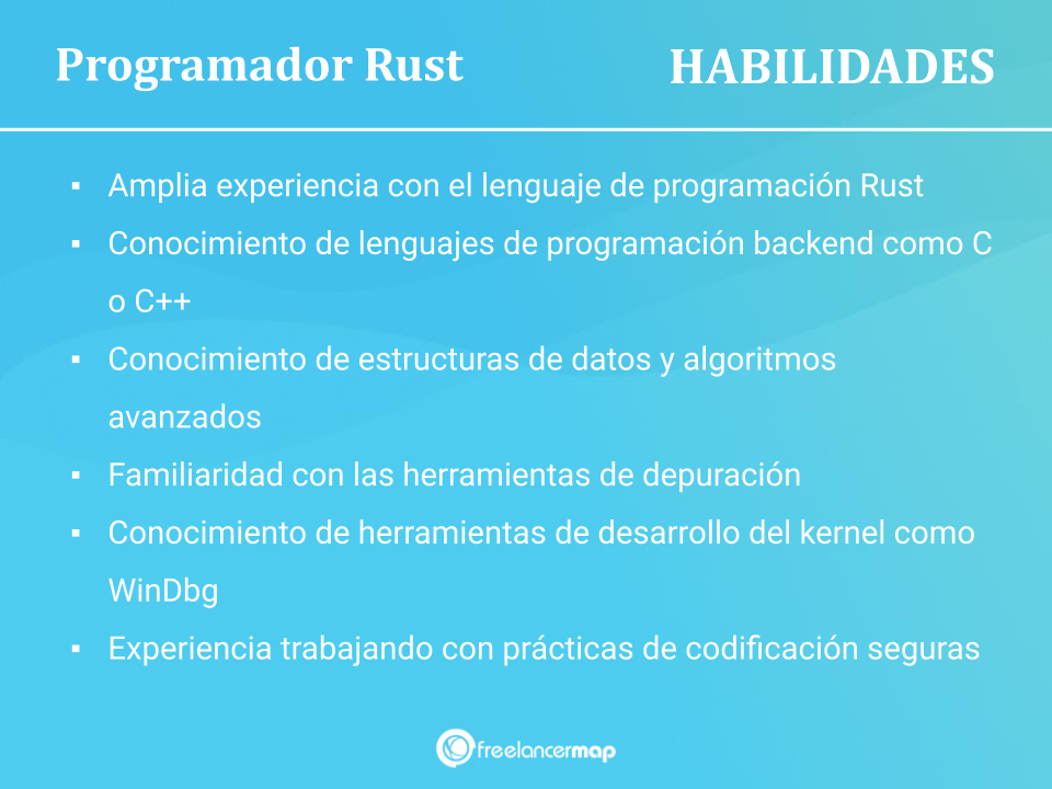 Listado de competencias de un programador Rust