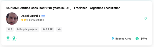 Professional freelance headline example in SAP MM