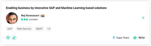 Example freelance headline for SAP and Machine Learning Specialist