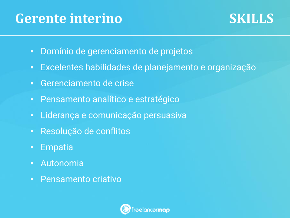 Habilidades de um gerente interino.