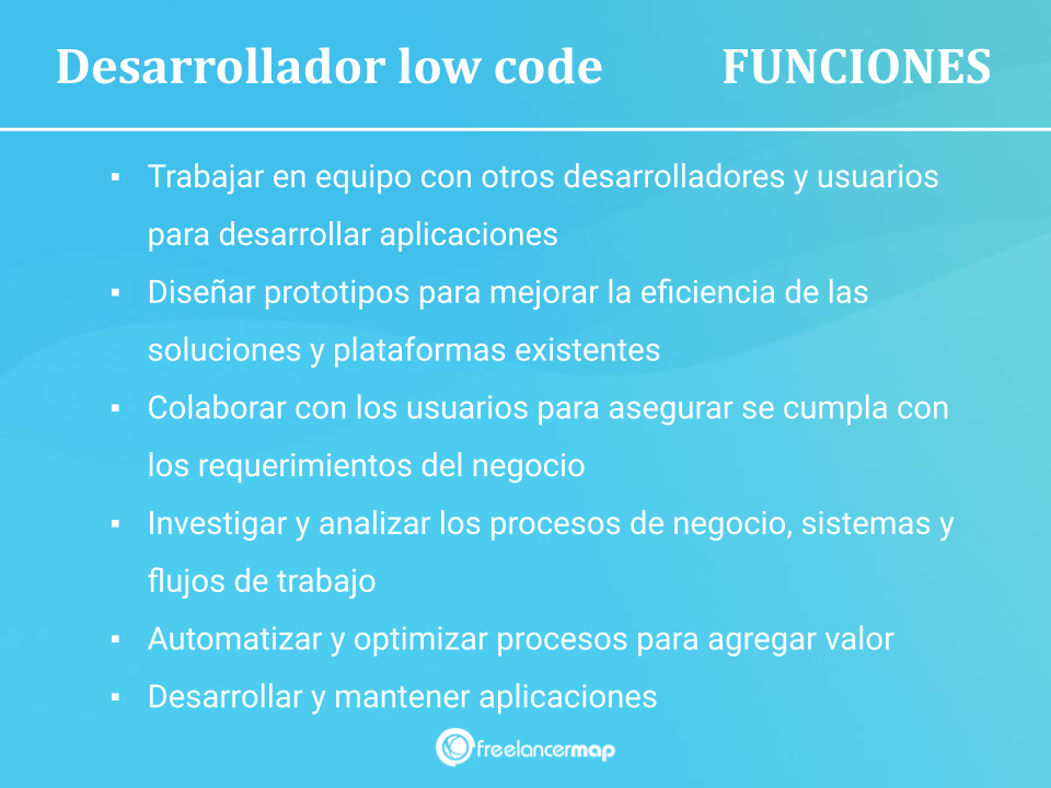 Responsabilidades del desarrollador low code