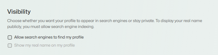 Visibility settings on your freelance profile
