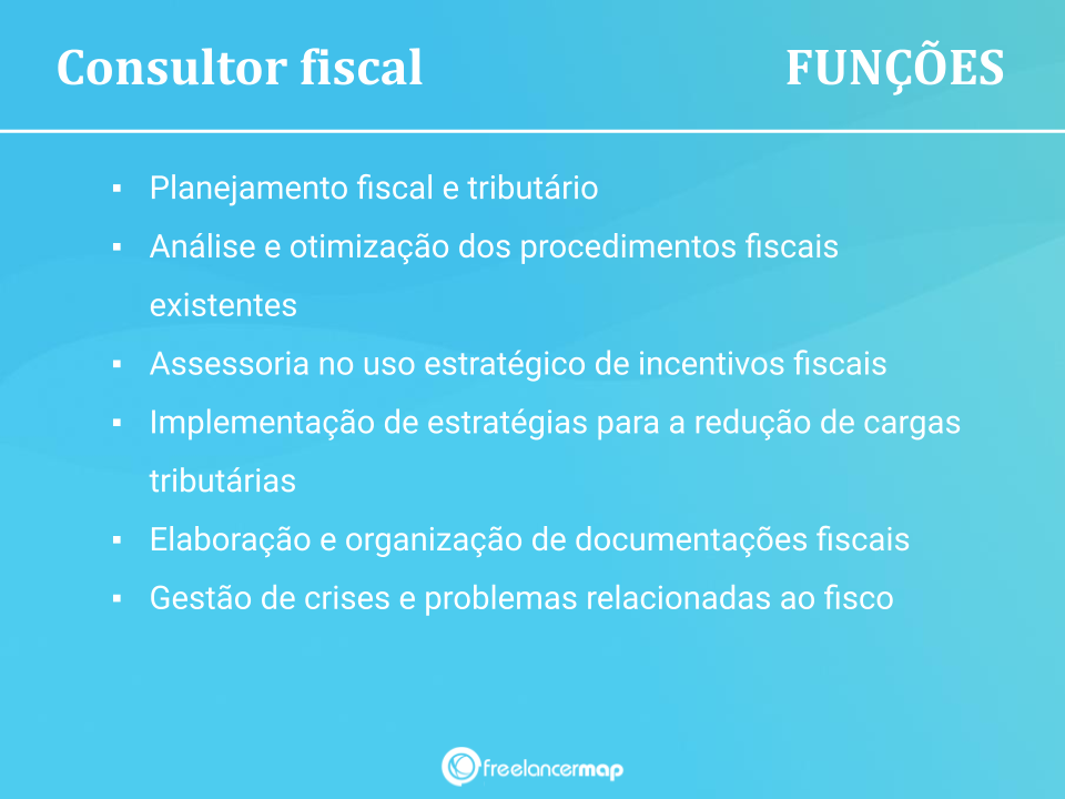 Funções de um consultor fiscal.