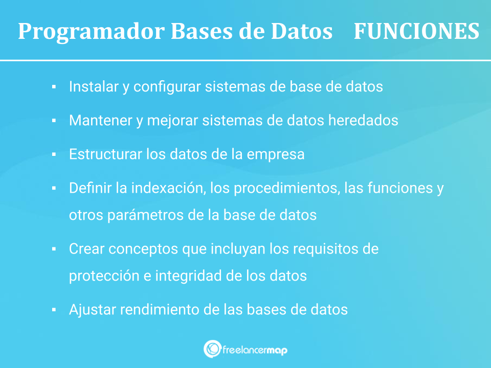 Responsabilidades del programador de bases de datos