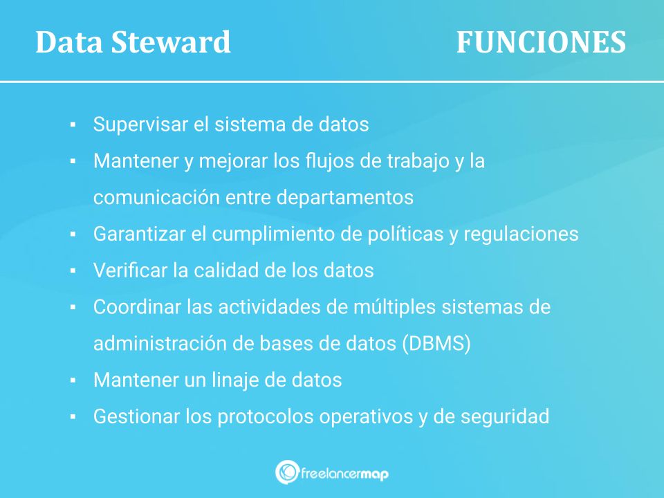 Lista de responsabilidades del Data Steward