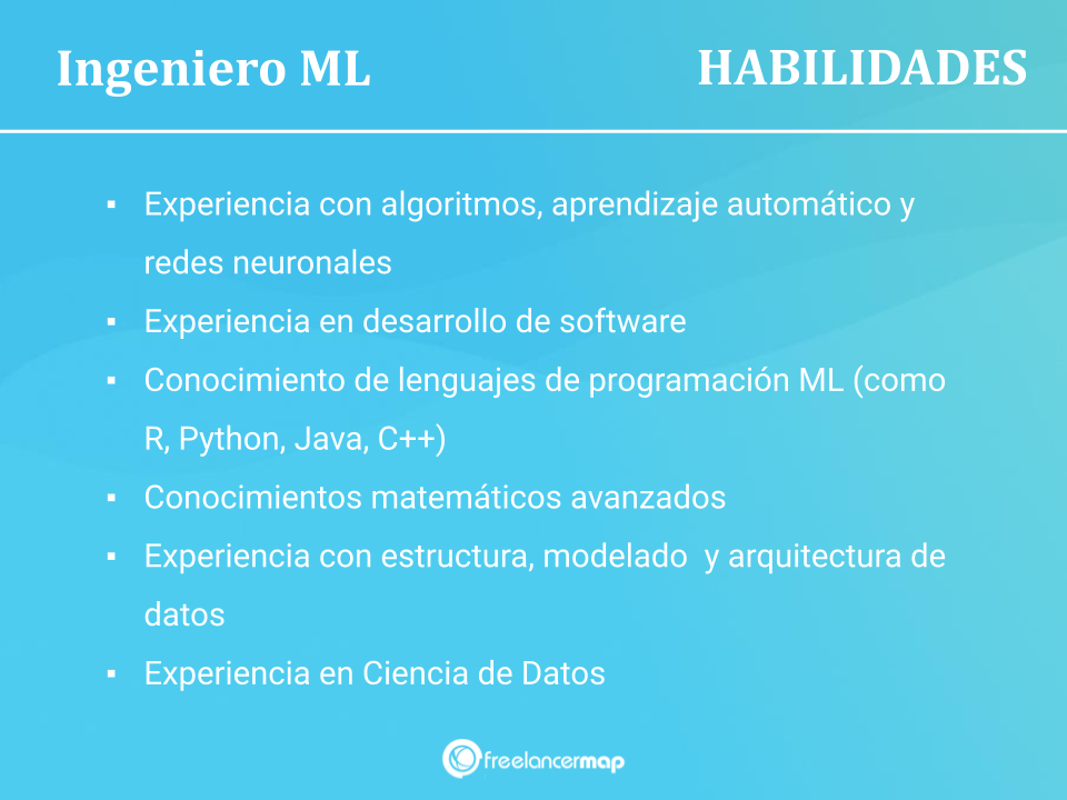 Habilidades y conocimientos del Ingeniero de Aprendizaje Automático