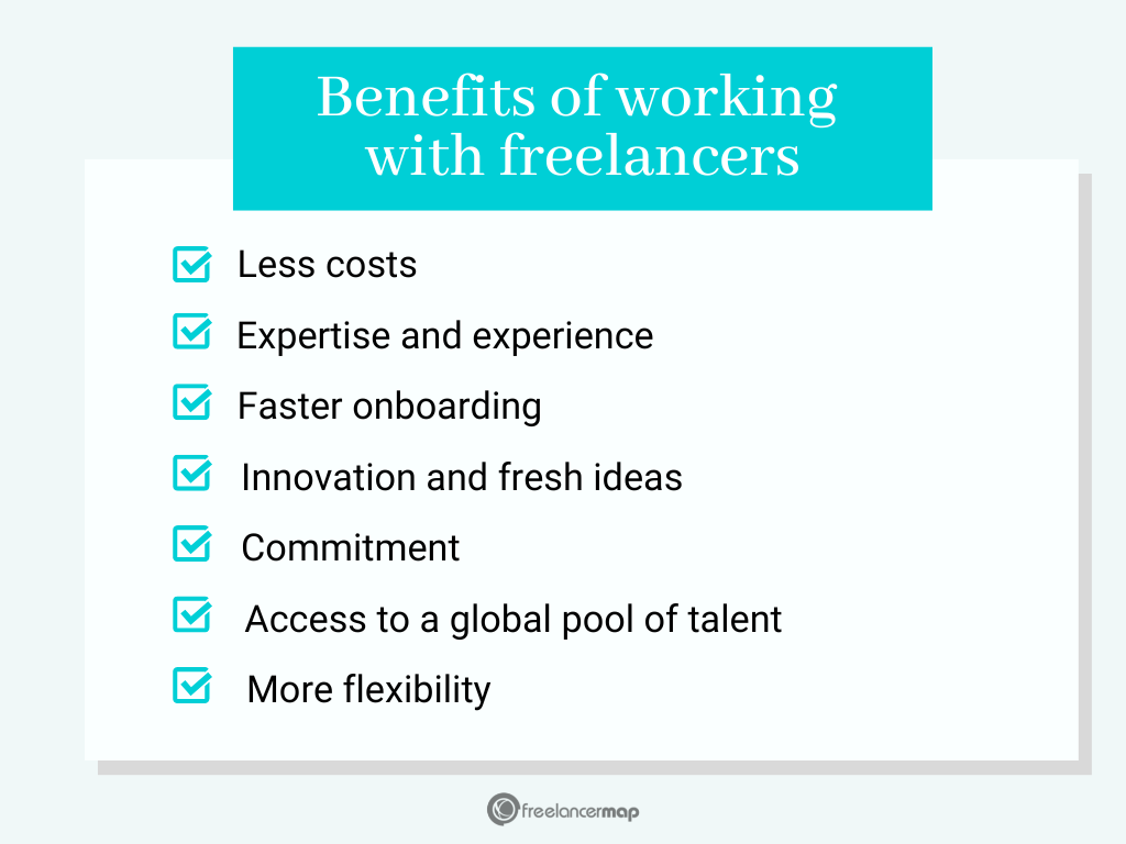 List of benefits of hiring and working with freelancers